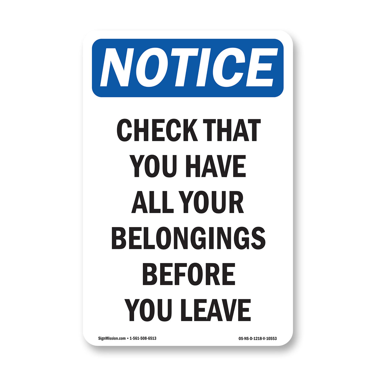 Check That You Have All Your Belongings