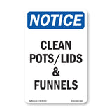 Clean Pots Lids And Funnels
