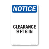 Clearance 9 Ft 6 In Sign