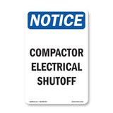 Compactor Electrical Shutoff Sign