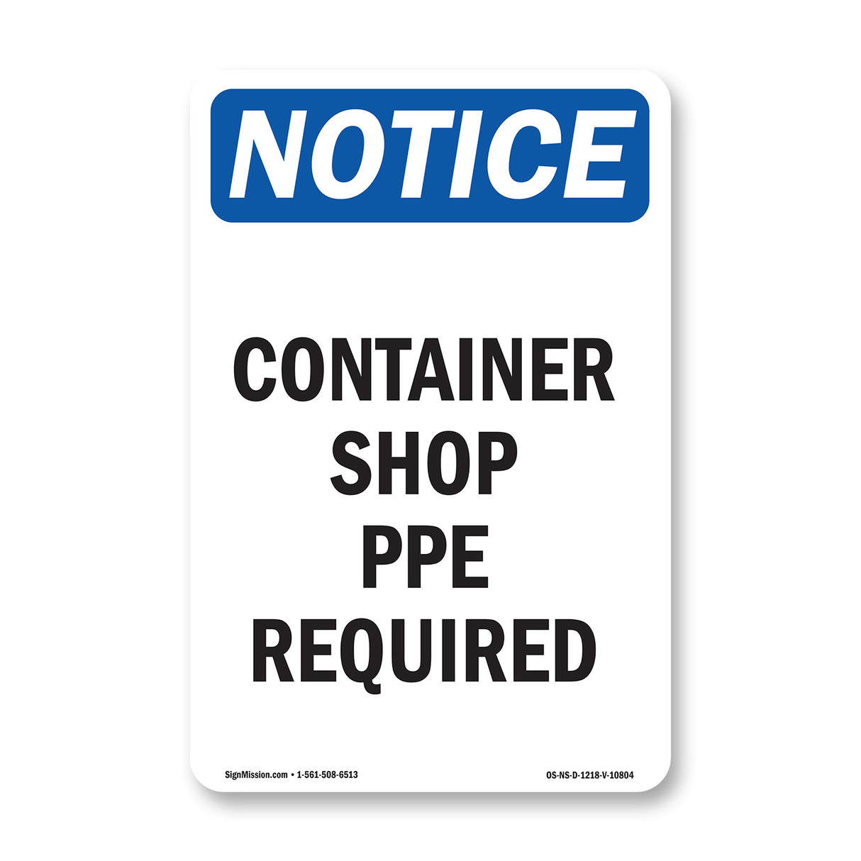 Container Shop PPE Required
