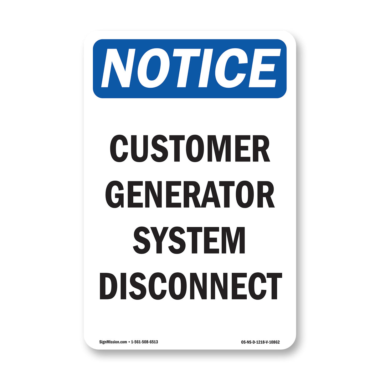 Customer Generator System Disconnect