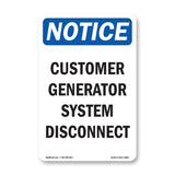 Customer Generator System Disconnect