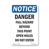 Danger Fall Hazard Beyond This Point Open