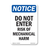 Do Not Enter Risk Of Mechanical Harm Sign