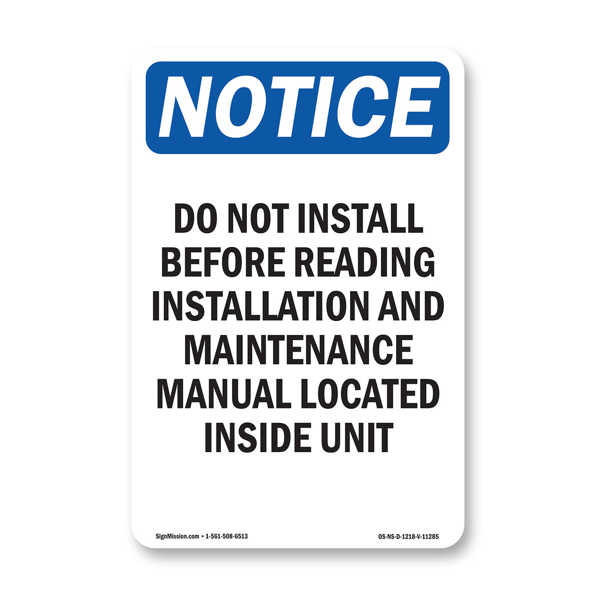 Do Not Install Before Reading Installation