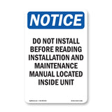 Do Not Install Before Reading Installation