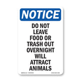Do Not Leave Food Or Trash Out Overnight