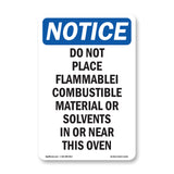 Do Not Place Flammable Combustible Material