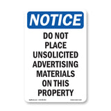 Do Not Place Unsolicited Advertising Materials