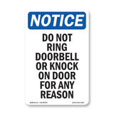 Do Not Ring Doorbell Or Knock On Door For