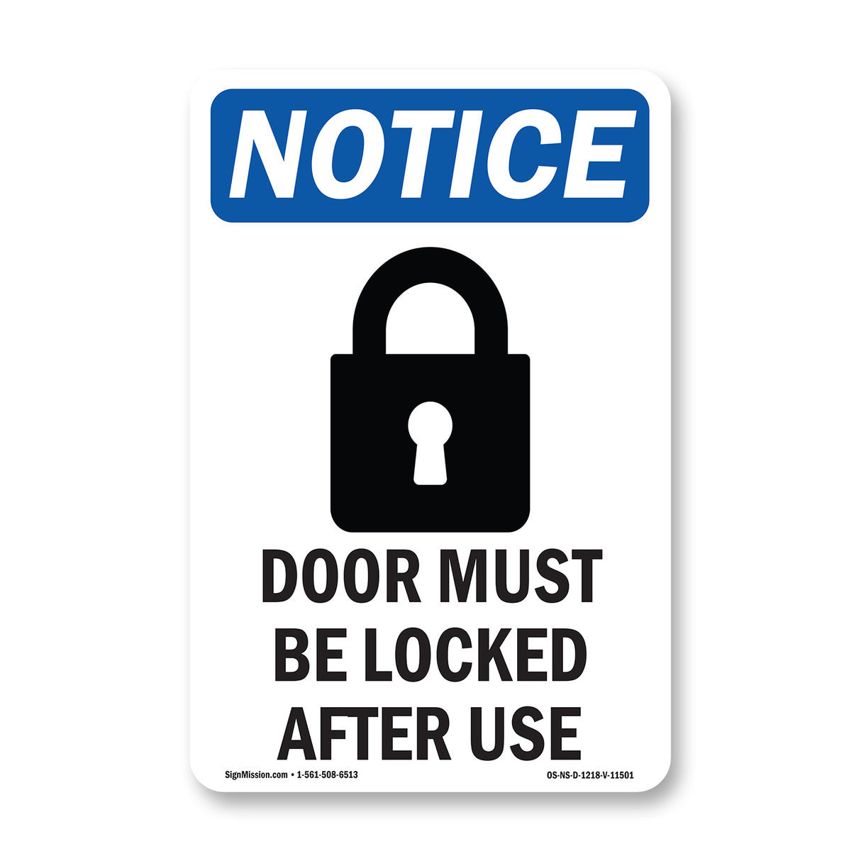 Door Must Be Locked After Use