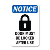Door Must Be Locked After Use
