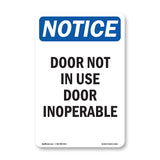 Door Not In Use Door Inoperable