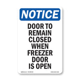 Door To Remain Closed When Freezer Door Is Open