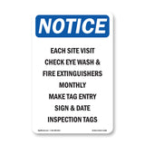 Each Site Visit Check Eye Wash