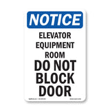 Elevator Equipment Room Do Not Block Door
