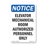 Elevator Mechanical Room Authorized Personnel Only