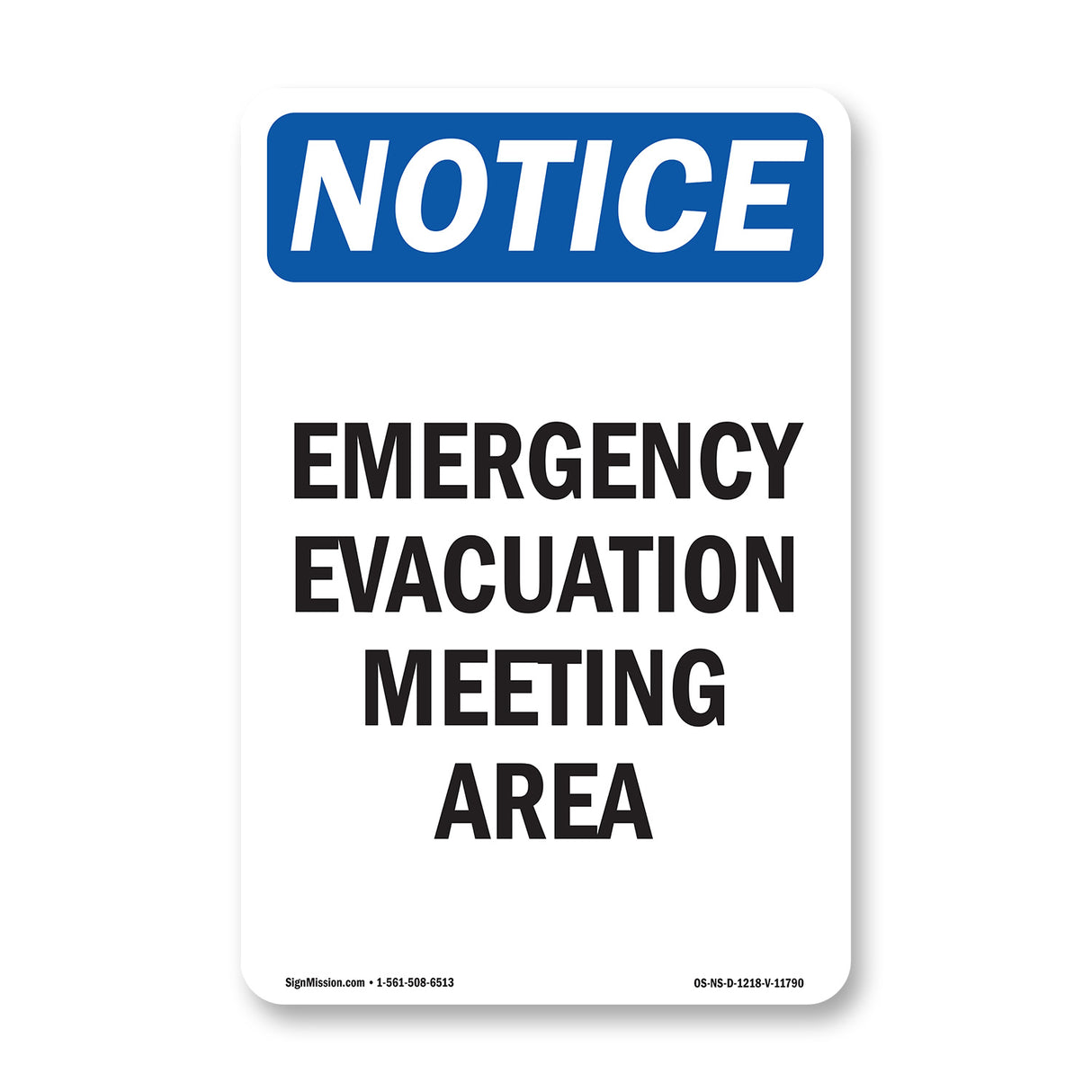 Emergency Evacuation Meeting Area Sign