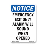Emergency Exit Only Alarm Will Sound When Opened