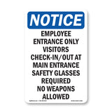 Employee Entrance Only Visitors Check-In Out