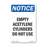 Empty Acetylene Cylinders Do Not Use
