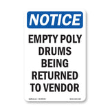 Empty Poly Drums Being Returned