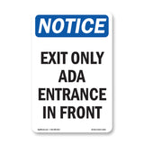 Exit Only Ada Entrance In Front