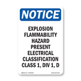 Explosion Flammability Hazard Present Electrical Sign