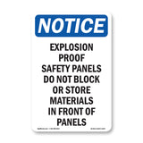 Explosion Proof Safety Panels Do Not Block Sign