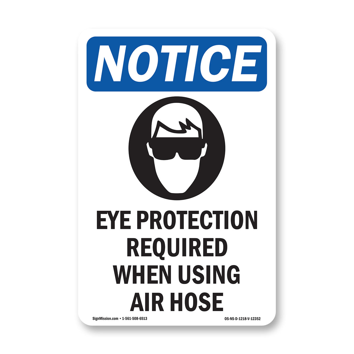 Eye Protection Required Sign With Symbol