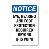 Eye, Hearing And Foot Protection Required