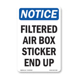 Filtered Air Box Sticker End Up