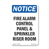 Fire Alarm Control Panel And Sprinkler Riser Room Sign