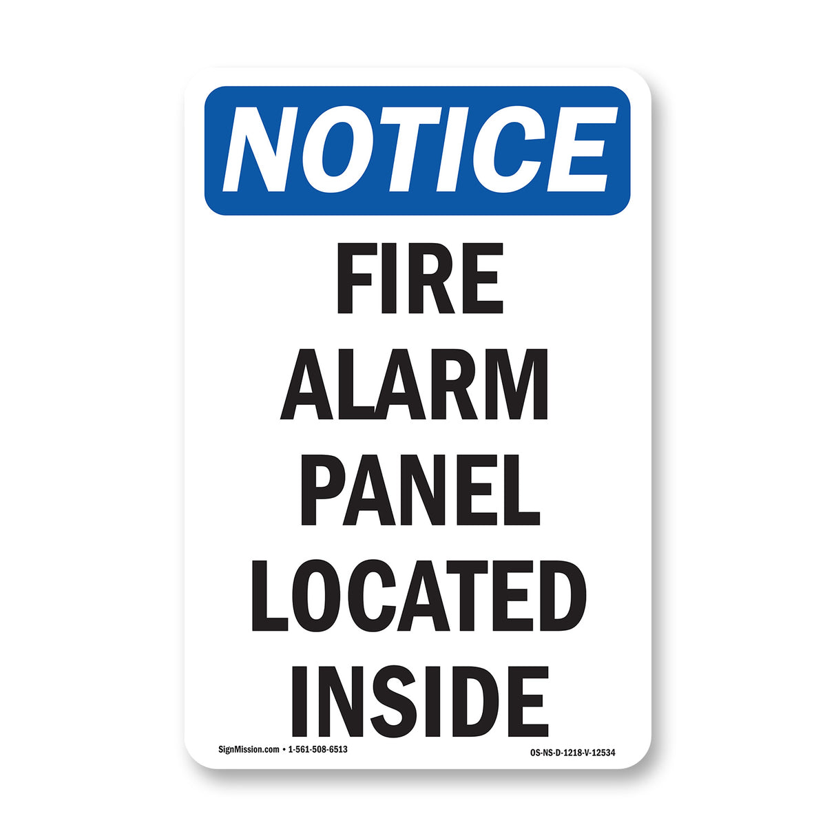 Fire Alarm Panel Located Inside