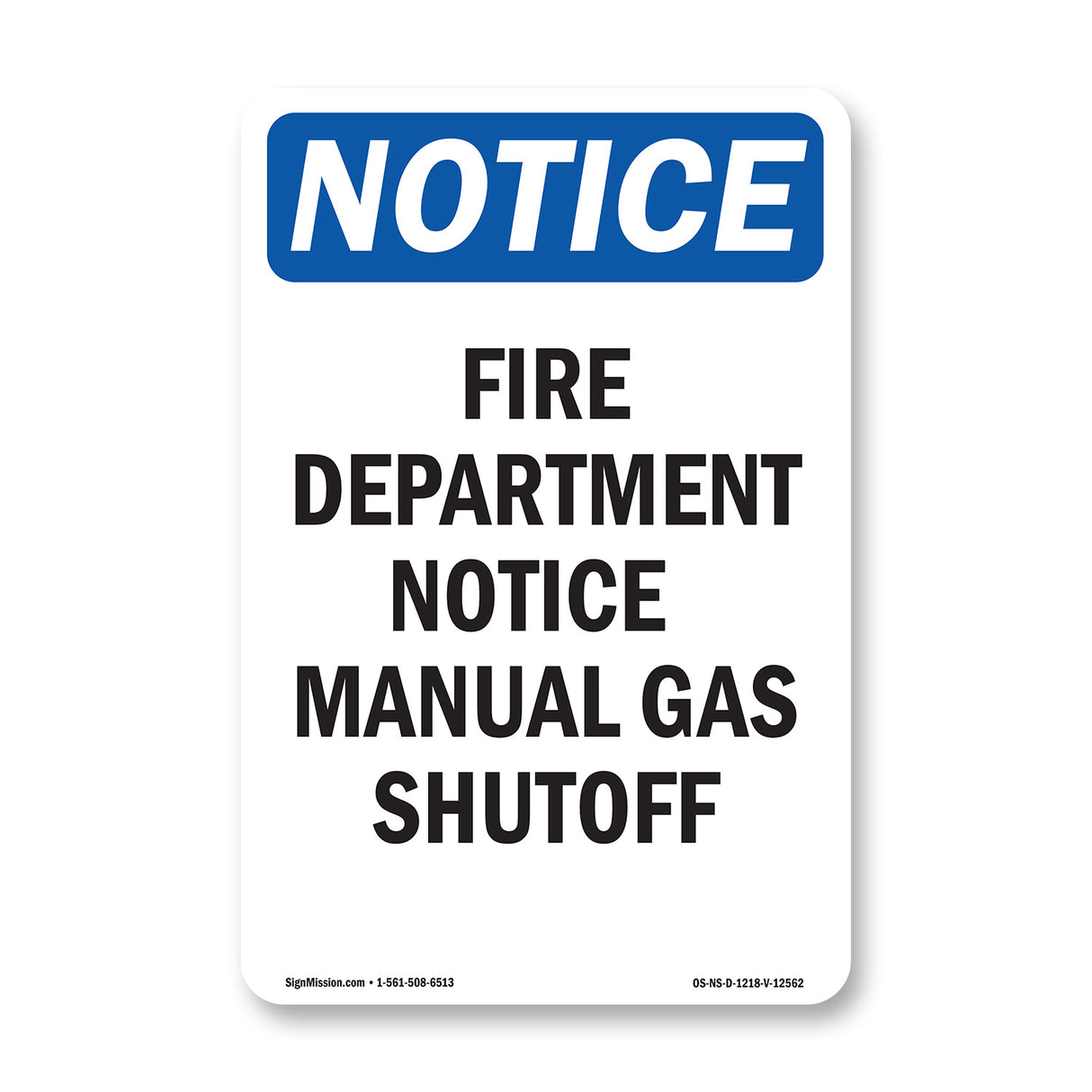 Fire Department Notice Manual Gas Shutoff