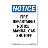 Fire Department Notice Manual Gas Shutoff