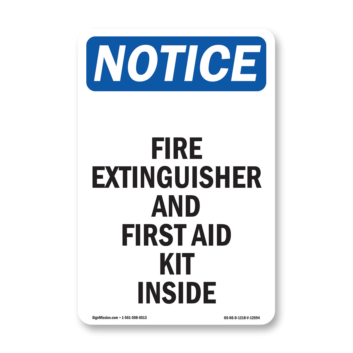 Fire Extinguisher And First Aid Kit Inside
