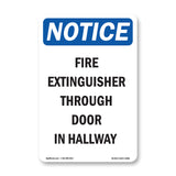 Fire Extinguisher Through Door In Hallway