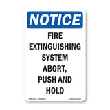 Fire Extinguishing System Abort, Push And Hold