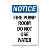 Fire Pump Room Do Not Use Water