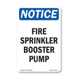 Fire Sprinkler Booster Pump Sign