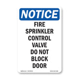 Fire Sprinkler Control Valve Do Not Block Door