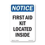 First Aid Kit Located Inside Sign
