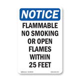 Flammable No Smoking Or Open Flames Sign