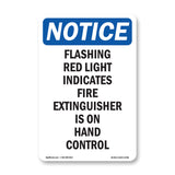 Flashing Red Light Indicates Fire Extinguisher