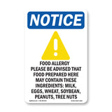Food Allergy Notice Please Be