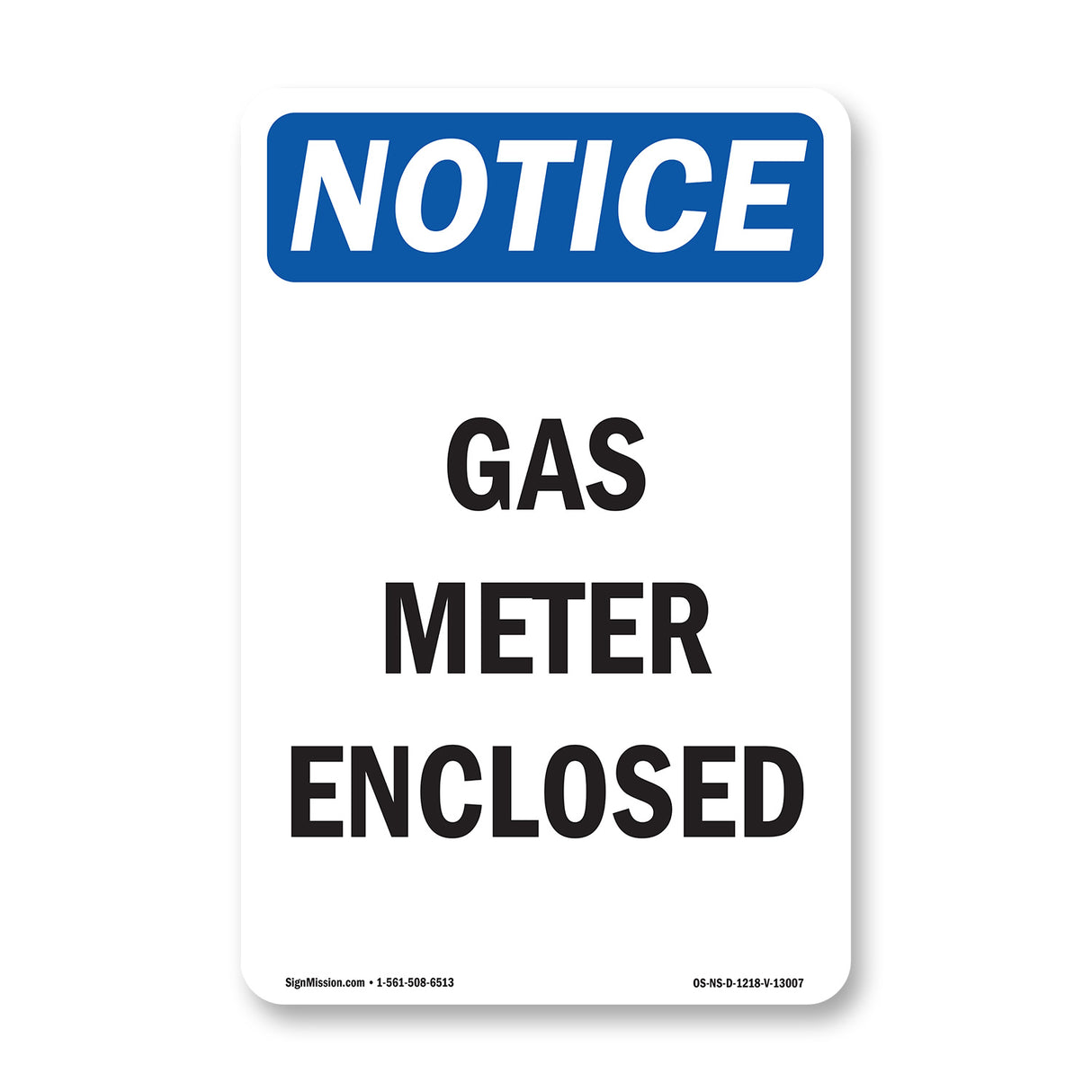 Gas Meter Enclosed Sign