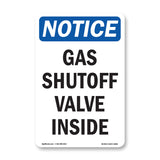 Gas Shutoff Valve Inside Sign