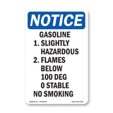 Gasoline 1. Slightly Hazardous 2. Flames